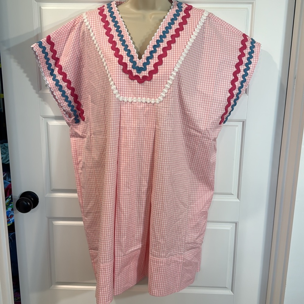 Augusta Caftan - Pink Gingham NWOT - Picture 5 of 9